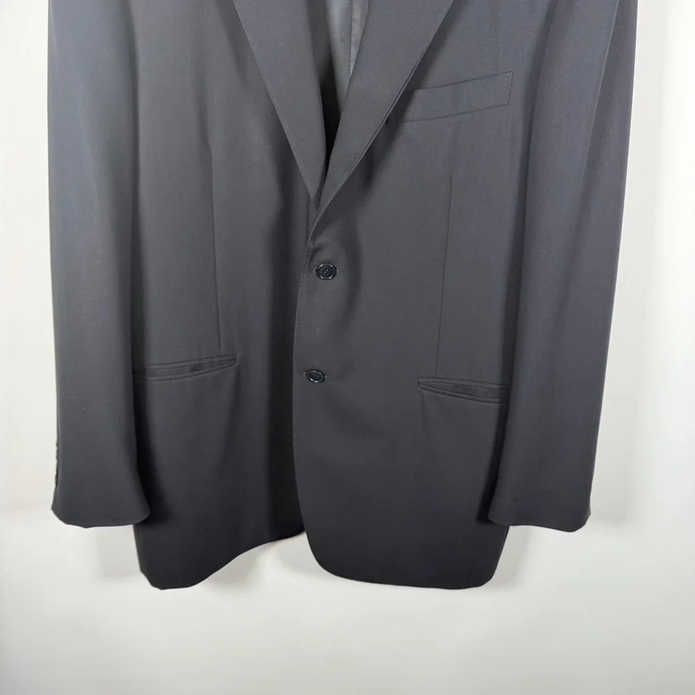 Canali Navy Blue Blazer Wool Travel Water Resistant Jacket Mens Size 46R IT 56R